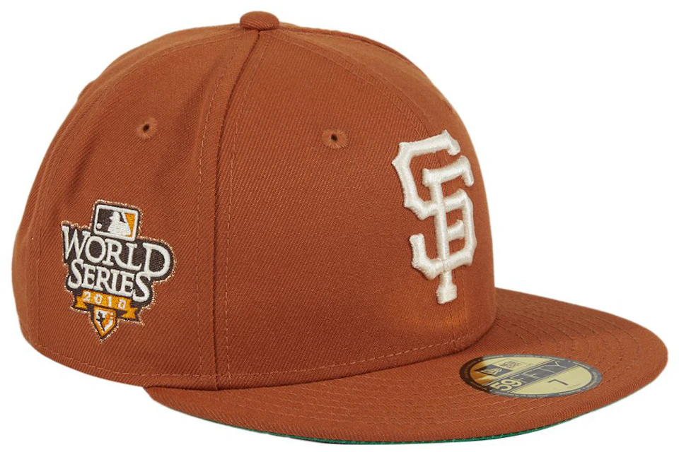 New Era Campfire San Francisco Giants 2010 World Series Patch Hat Club Exclusive 59Fifty Fitted Hat Burnt Orange