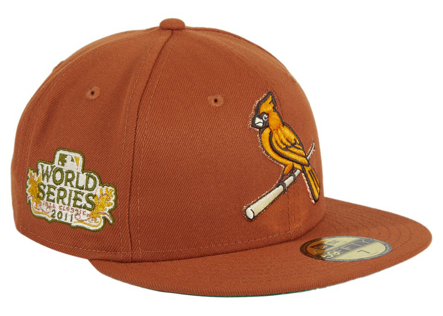 اسطبل New Era Campfire St Louis Cardinals 2011 World Series Patch Alternate Hat  Club Exclusive 59Fifty Fitted Hat Burnt Orange اسطبل