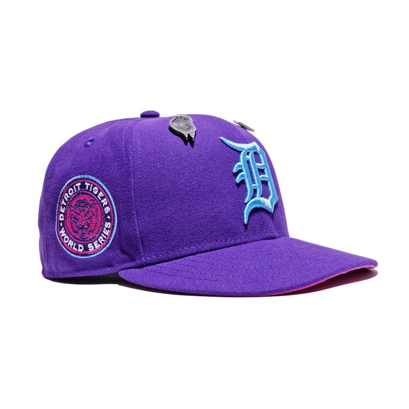 pink and purple fitted hat