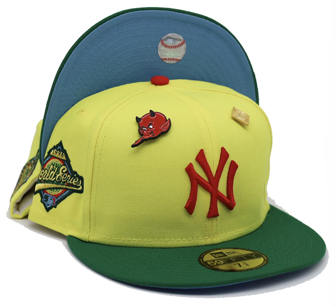 New Era New York Yankees Captain Planet 2.0 1996 World Series Patch Hat Club Exclusive 59FIFTY Fitted Hat Red/Teal