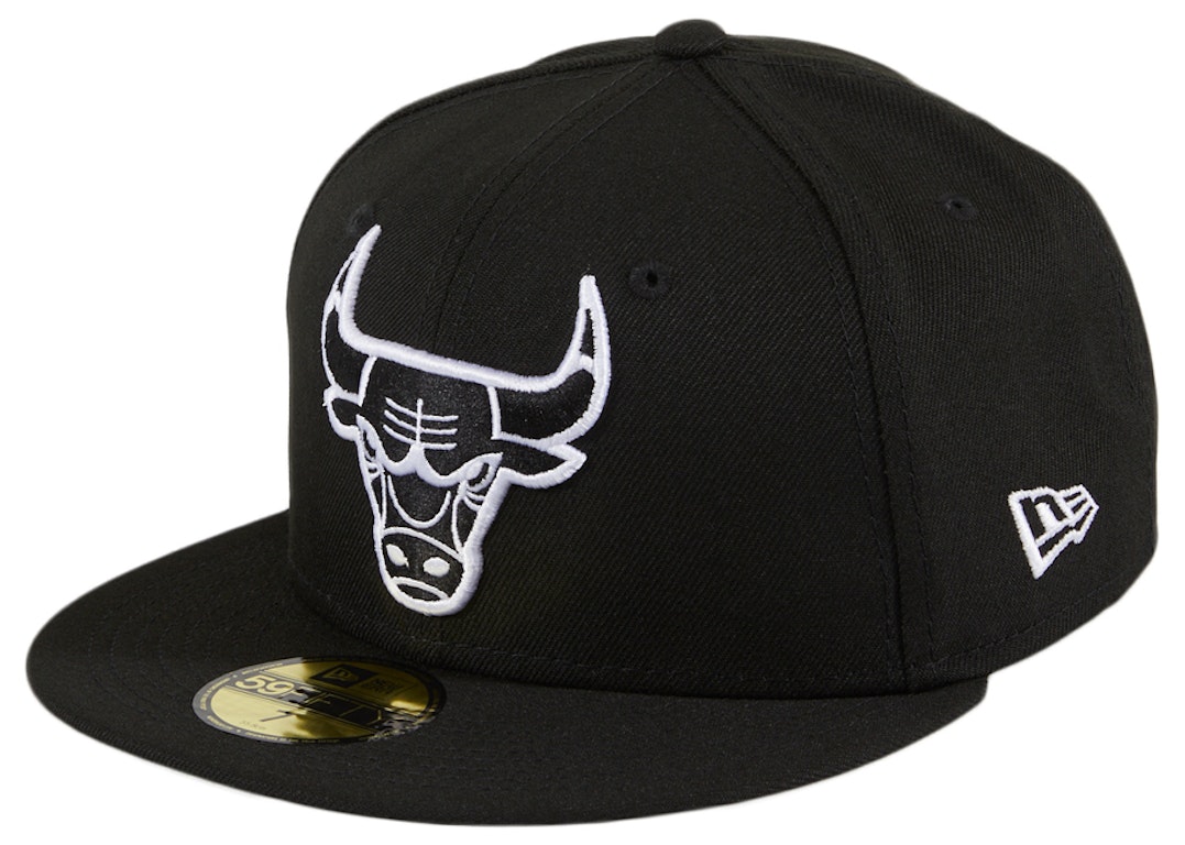 Pre-owned New Era Chicago Bulls 59fifty Fitted Hat Black/white
