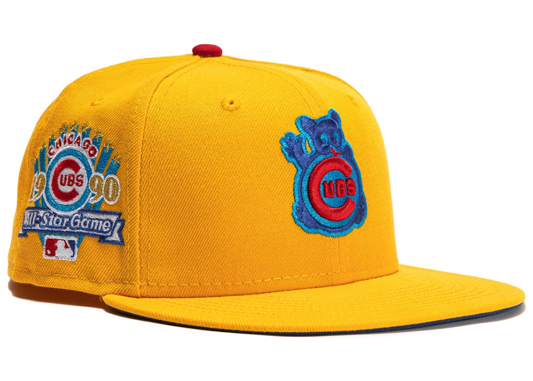 Pre-owned New Era Chicago Cubs Ballpark Snacks 1990 All Star Game Patch Hat Club Exclusive 59fifty Hat Gold