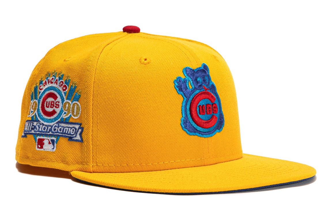 Pre-owned New Era Chicago Cubs Ballpark Snacks 1990 All Star Game Patch Hat Club Exclusive 59fifty Hat Gold
