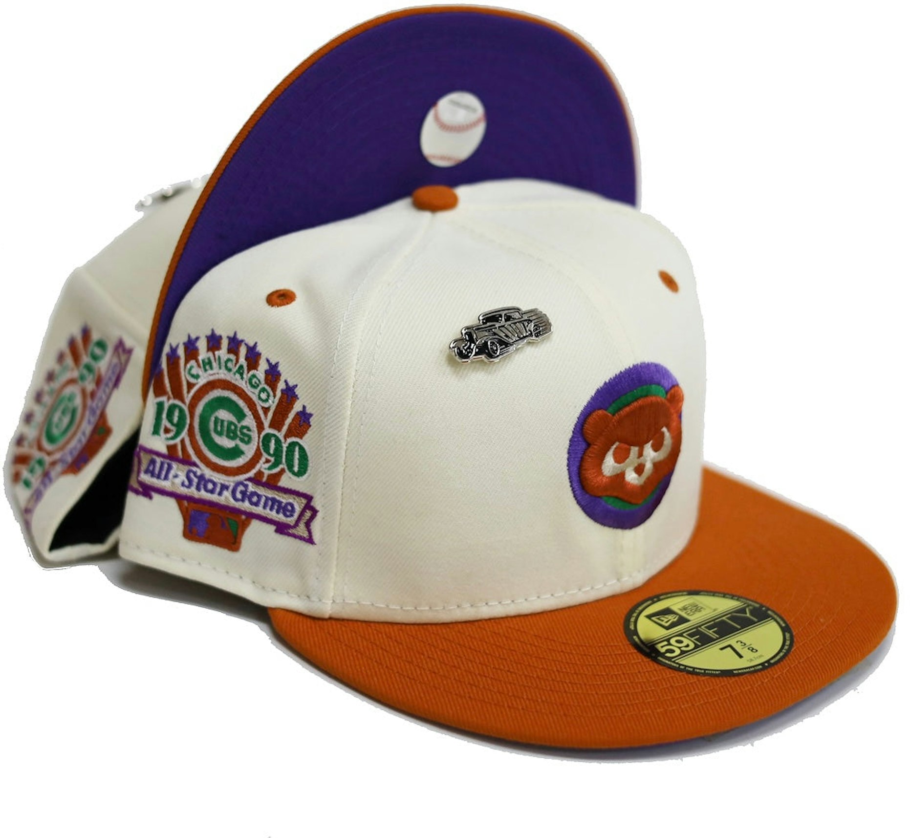 New Era Chicago Cubs Capsule Chrome 2.0 1990 All Star Game Fitted Hat 59FIFTY Fitted Hat White/Blue