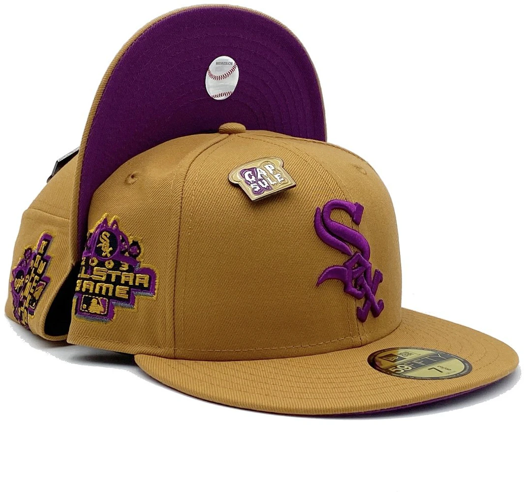 New Era Chicago White Sox Peanut Jelly Collection 2003 All Game Capsule Hats Exclusive 59Fifty Fitted Hat Brown/Purple - US