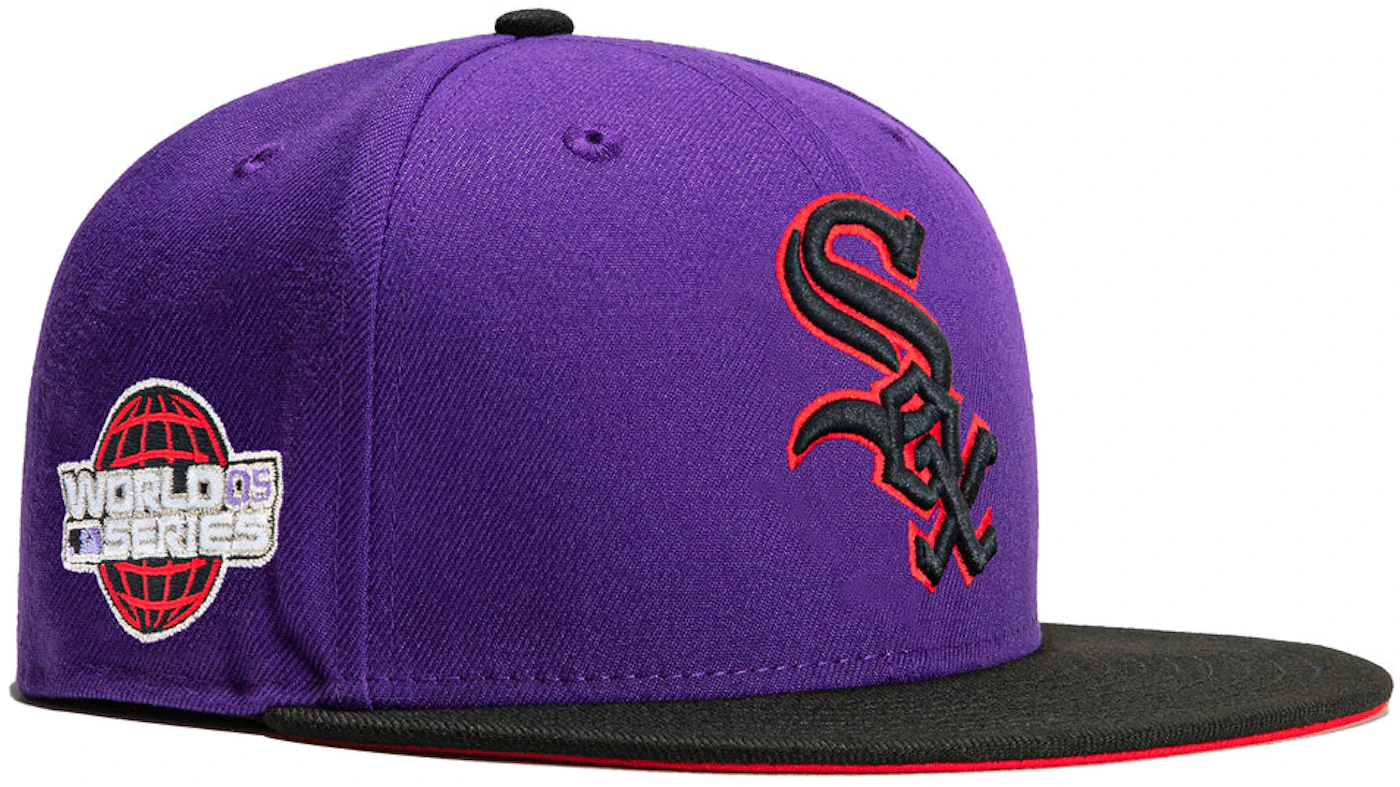 New Era Chicago White Sox Capsule Vintage Series 1906 World Series Patch  59Fifty Fitted Hat Black/Lavender Men's - US