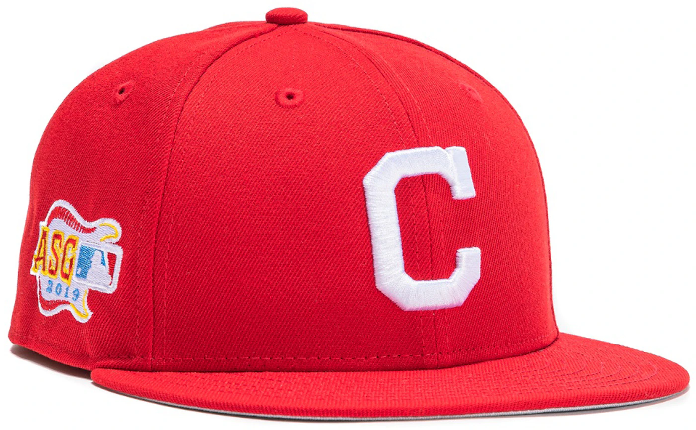 New Era Cleveland Indians Burger Pack 2019 All Star Game Patch Hat Club Exclusive 59FIFTY Fitted Hat Red/White