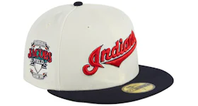 New Era Cleveland Indians Jacobs Field Patch Hat Club Exclusive 59Fifty Fitted Hat White/Navy