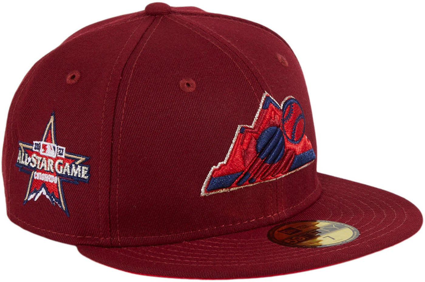 New Era Colorado Rockies 2021 All Star Game Patch Mountain Hat Club  Exclusive 59Fifty Fitted Hat Cardinal/Red Men's - SS22 - GB