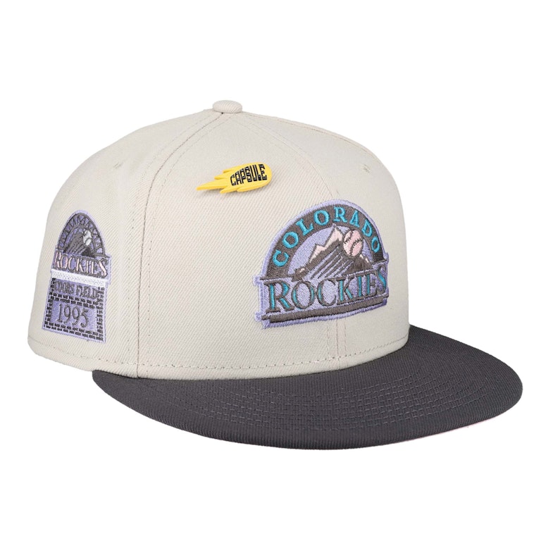Pre-owned New Era Colorado Rockies Capsule Comet Collection 1995 Coors Field 59fifty Fitted Hat Grey/pink