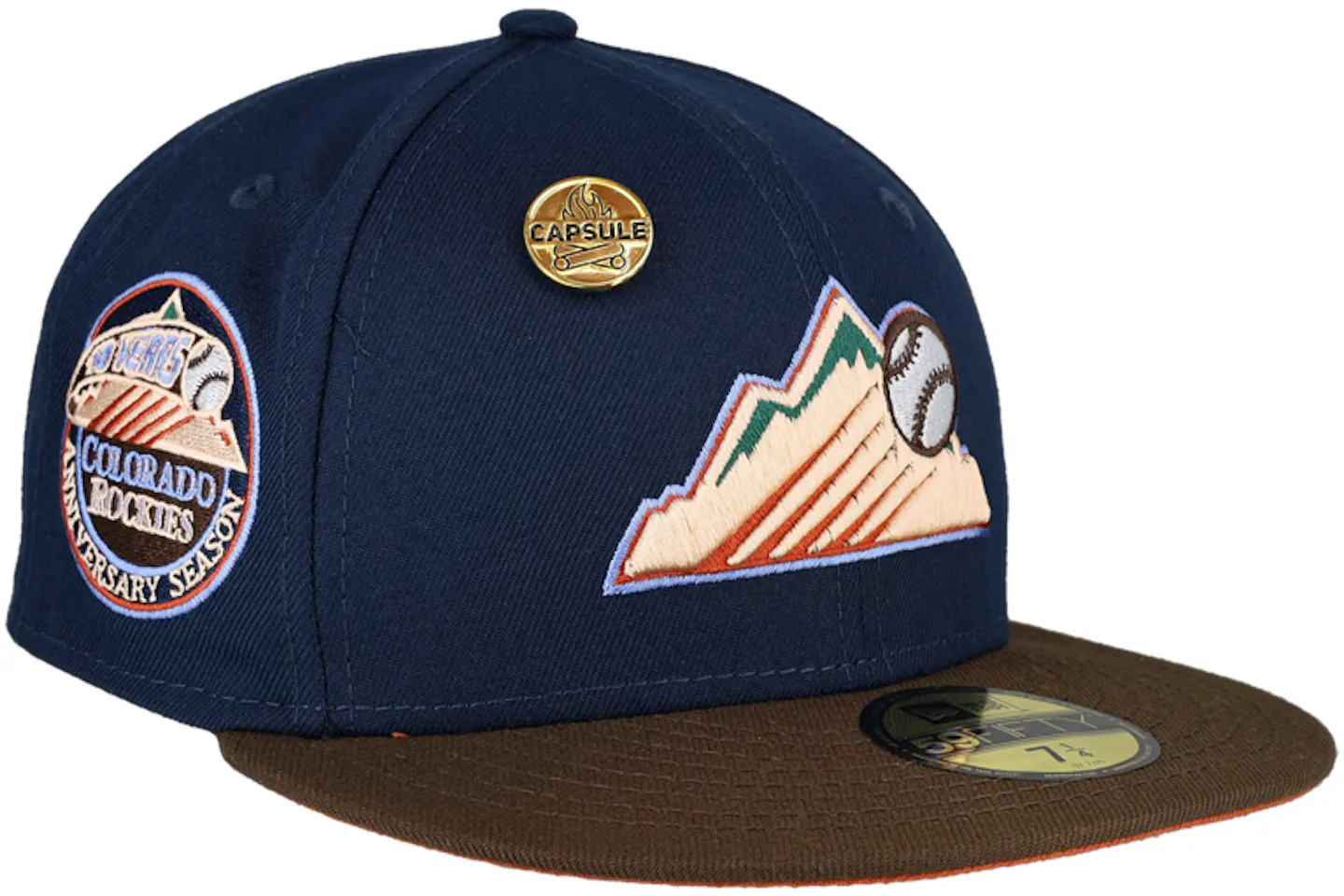 New Era Colorado Rockies Capsule Navy Nitro 10 Year Patch Fitted Hat ...