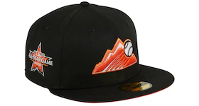 New Era Colorado Rockies Glow My God 2021 All Star Game Patch Mountain Hat Club Exclusive 59Fifty Fitted Hat Black