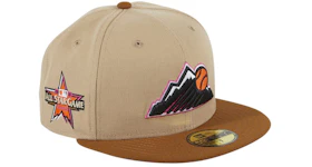 New Era Colorado Rockies PBJ 2001 All Star Game Patch Mountain Hat Club Exclusive 59Fifty Fitted Hat Tan/Brown