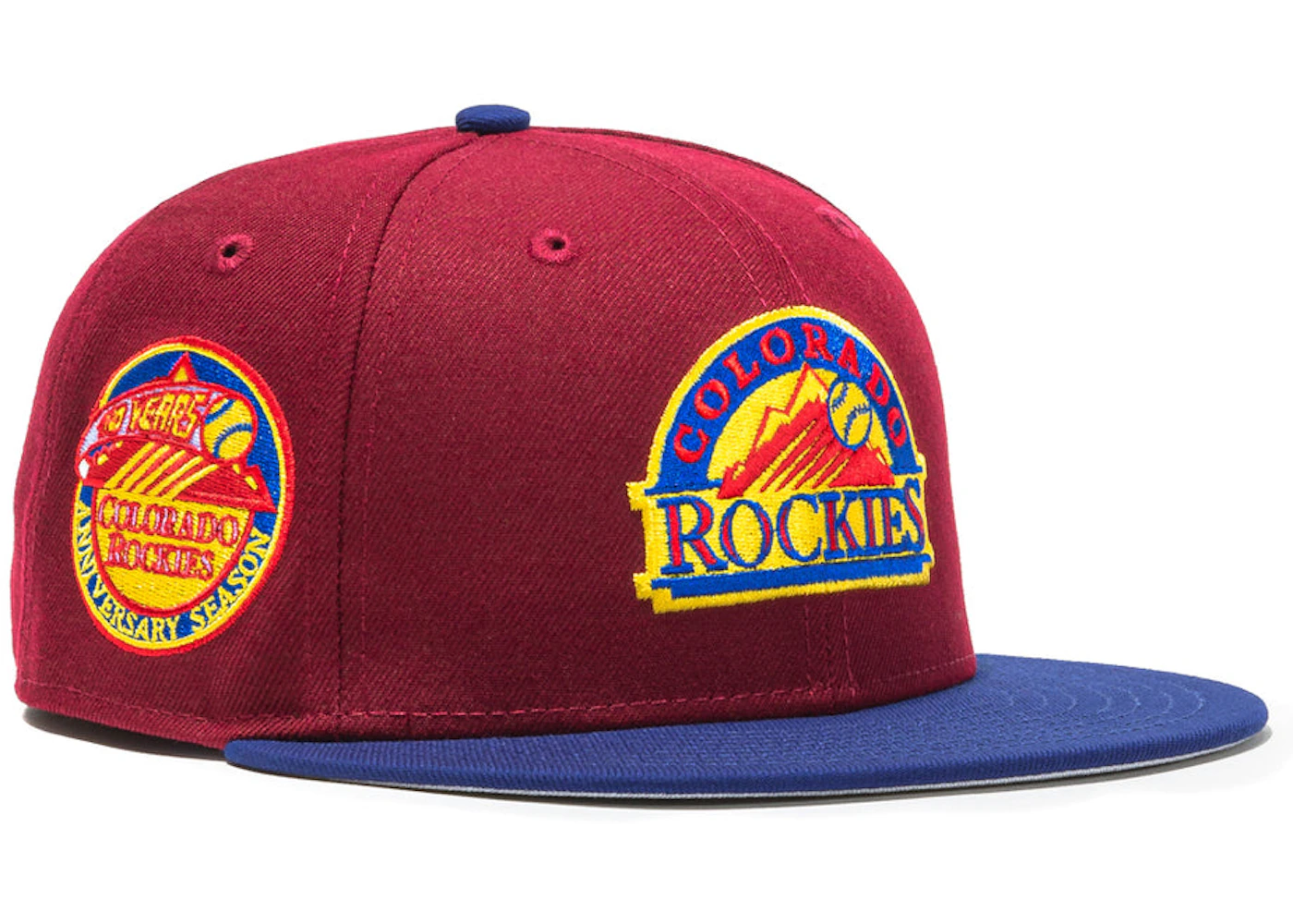 New Era Colorado Rockies Sangria 10th Anniversary Patch Logo Hat Club ...