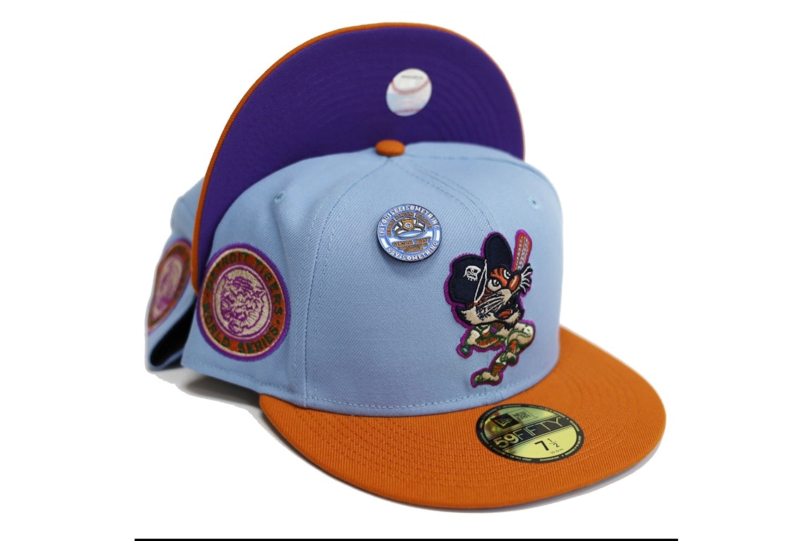 Pre-owned New Era Detroit Tigers Capsule Anti-theft Collection 1968 World Series 59fifty Fitted Hat Blue/purpl In Blue/purple