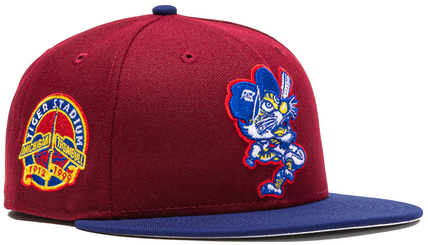 Custom New Era 59FIFTY Detroit Tigers Stadium Side Patch Fitted Hat 7 7/8 / Aqua/Cardinal