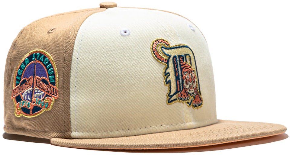 New Era Detroit Tigers Sugar Shack 2.0 Stadium Patch Alternate Rail Hat Club Exclusive 59FIFTY Fitted Hat White/Tan/Peach