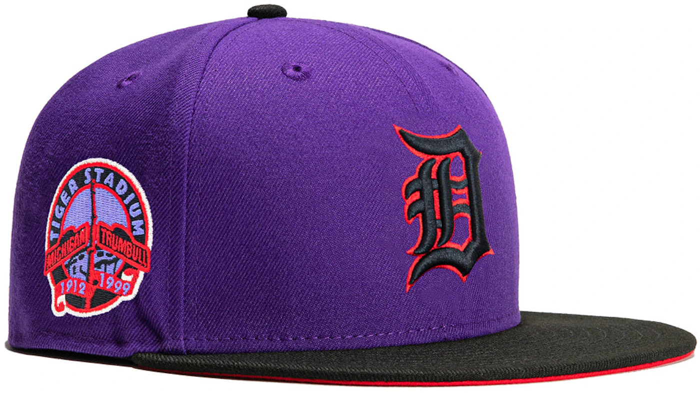  New Era Detroit Tigers 59FIFTY Cooperstown Tigers 2000 Side  Patch Fitted Cap, Hat (as1, Numeric, Numeric_7) Purple : Sports & Outdoors