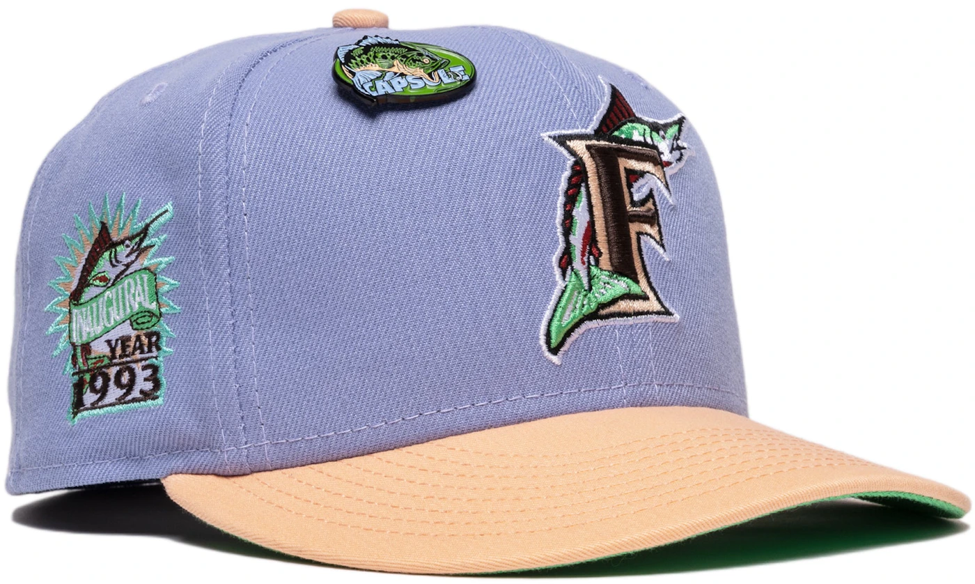 Concepts x New Era 5950 Florida Marlins Fitted Hat (Chrome/Teal) 7 5/8