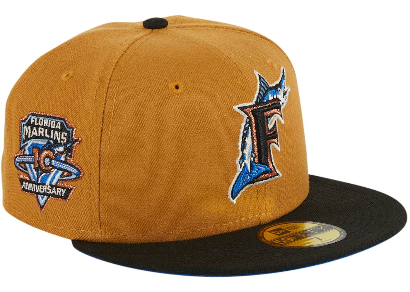New Era Miami Marlins White Orange Pop Edition 59Fifty Fitted Cap