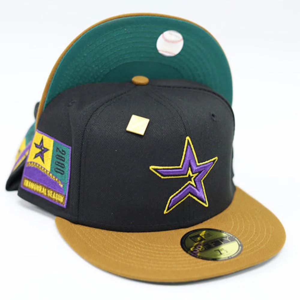 Houston Astros 35th Anniversary Dark Navy Pink Brim New Era Fitted Hat 7 1/8