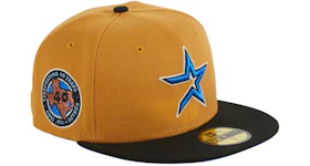 New Era Houston Astros Ancient Egypt 2000's Logo 40th Anniversary Hat Club Exclusive 59Fifty Fitted Hat Khaki/Black/Royal Blue