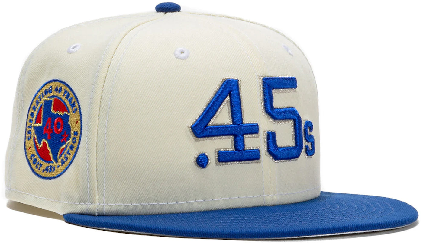 New Era Houston Astros Beer Pack Colt 45 40 Years Patch Hat Club Exclusive  59Fifty Fitted Hat White/Royal Men's - SS22 - US
