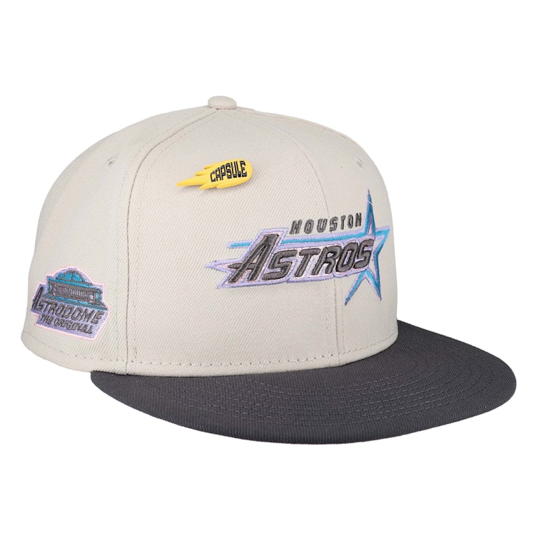 Pre-owned New Era Houston Astros Capsule Comet Collection Astrodome 59fifty Fitted Hat Grey/pink