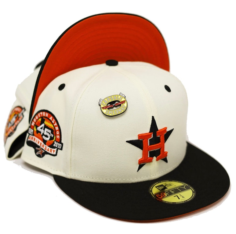 Pre-owned New Era Houston Astros Capsule Speedway 45th Anniversary 59fifty Fitted Hat White/orange