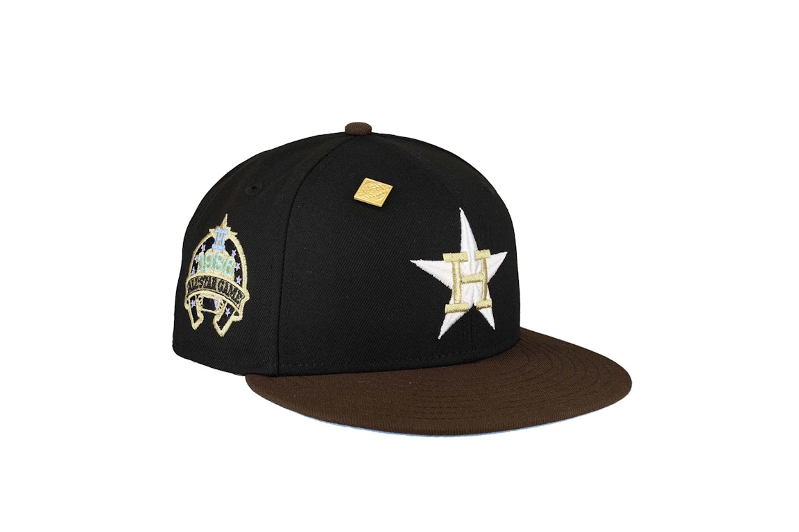 Pre-owned New Era Houston Astros Capsule Vintage Collection 1986 All Star Game 59fifty Fitted Hat Black/blue