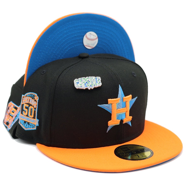Pre-owned New Era Houston Astros Capsuleween Collection (part 2) 50th Anniversary Capsule Hats Exclusive 59fif In Black/orange