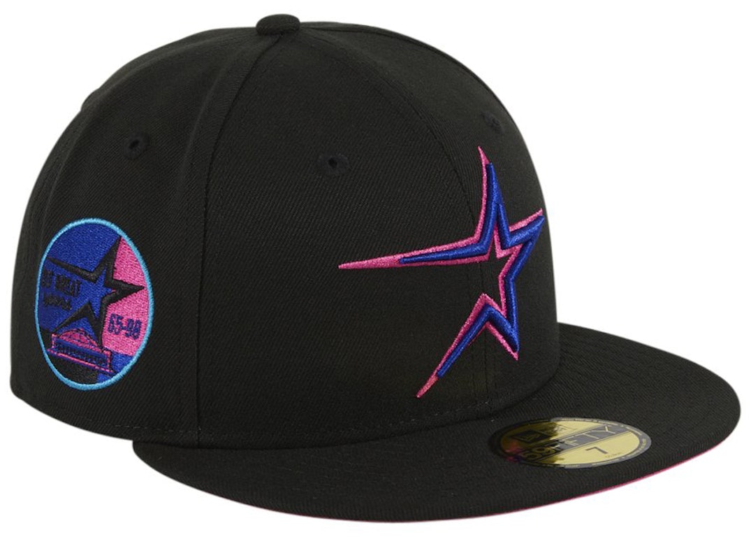 Pre-owned New Era Houston Astros Cyberpunks 35th Anniversary Patch Hat Club Exclusive 59fifty Fitted Hat Navy
