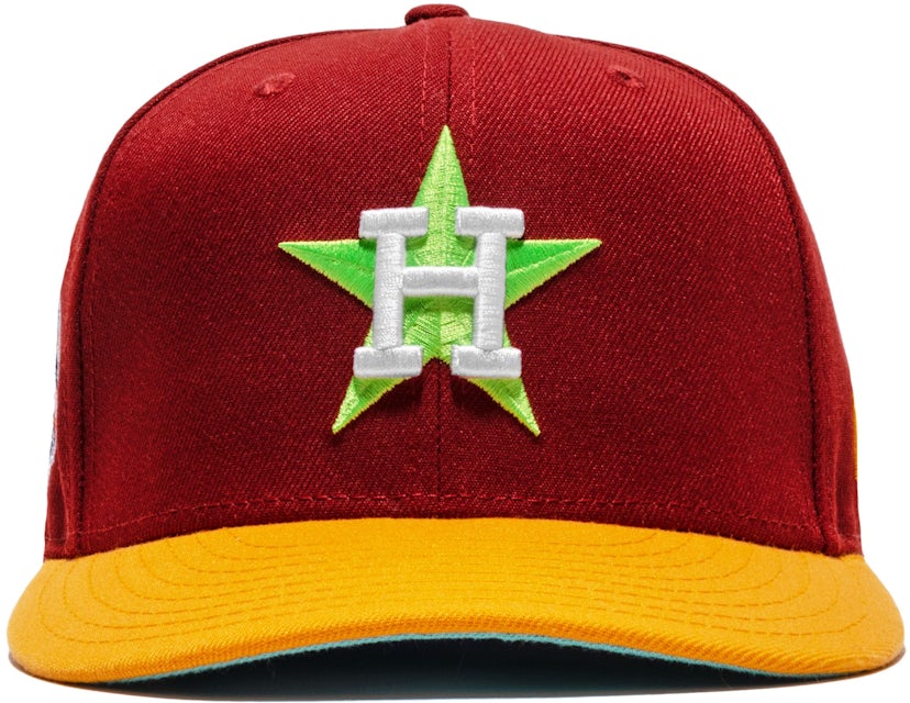 Houston Astros Vintage Made in USA New Era 59 fifty fitted cap hat Orange  Navy