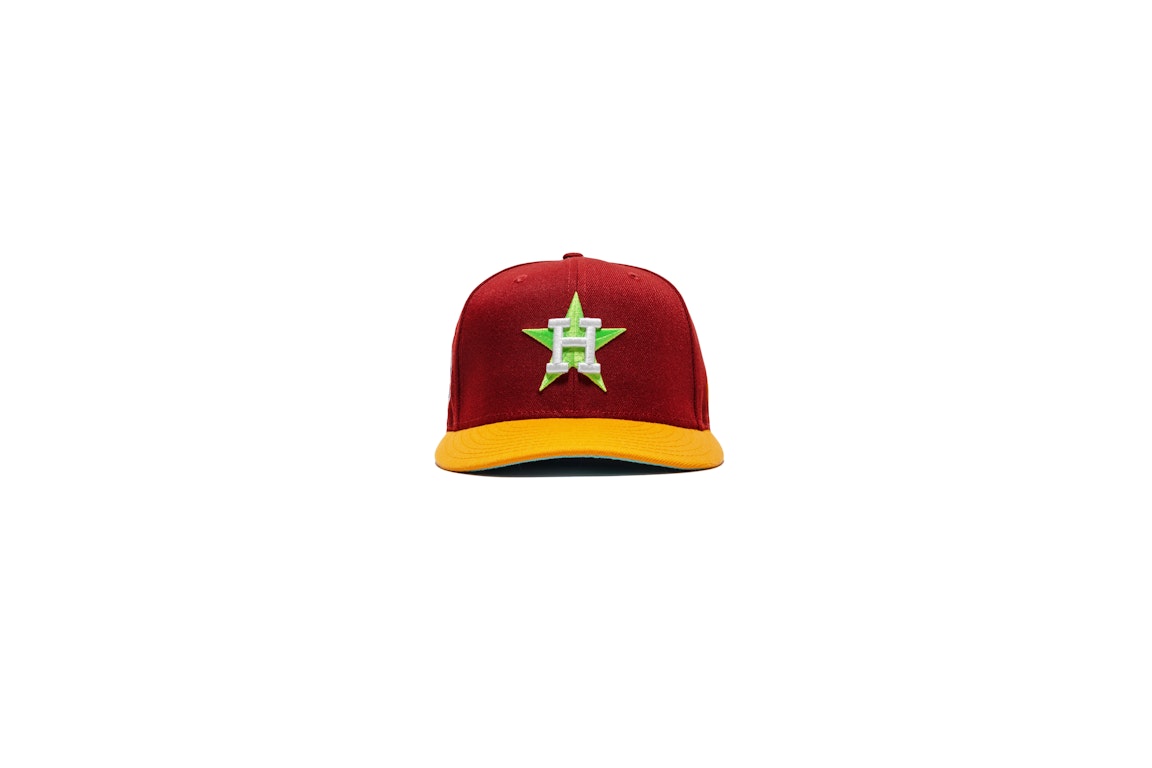 Pre-owned New Era Jae Tips X Snipes Usa Houston Astros All Star 1986 Game Night 59fifty Fitted Hat Burgundy/or In Burgundy/orange/teal