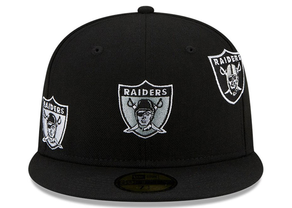 GREY Oakland Raiders schwarz New Era 59Fifty Cap 