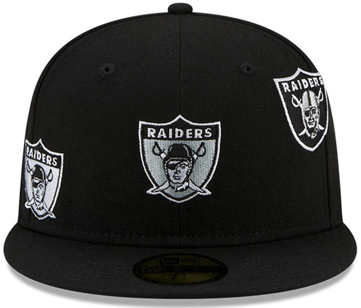 Las Vegas Raiders Throwback Hidden 59FIFTY Fitted Hat, Black - Size: 8, NFL by New Era