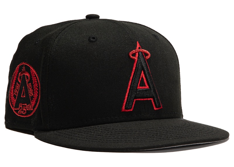 los angeles angels fitted hat black