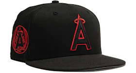 New Era Los Angeles Angels 25th Anniversary Patch Fitted Hat Black/Red