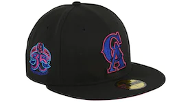 New Era Los Angeles Angels Cyberpunks 35th Anniversary Patch Hat Club Exclusive 59Fifty Fitted Hat Navy