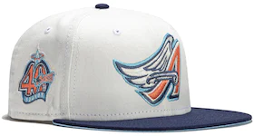 New Era Los Angeles Angels Monaco 40th Anniversary Patch 1997 Hat Club Exclusive 59Fifty Fitted Hat Stone/Peach
