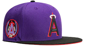 New Era Los Angeles Angels T-Dot 25th Anniversary Patch Hat Club Exclusive 59Fifty Fitted Hat Purple/Black