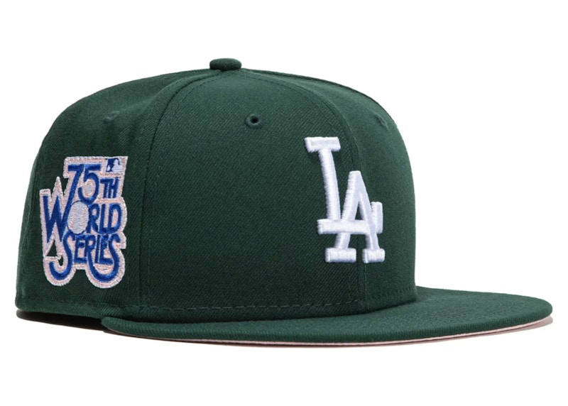 green fitted la hat