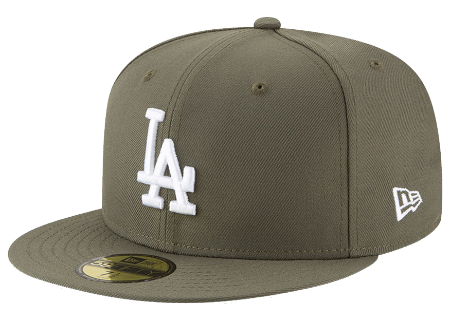 New Era Los Angeles Dodgers 59Fifty Fitted Hat Olive/White Men's