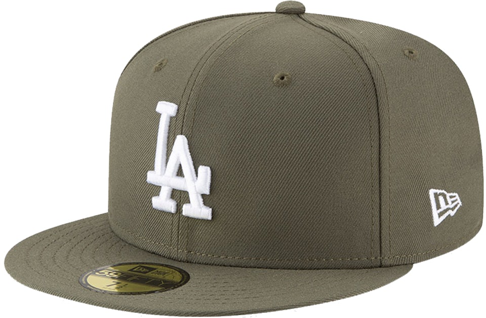 Los Angeles Dodgers New Era White Logo 59FIFTY Fitted Hat - Gray