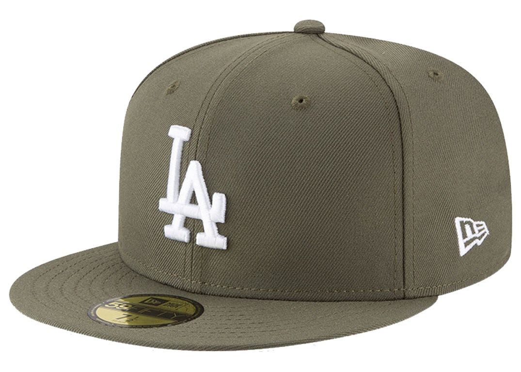 Pre-owned New Era Los Angeles Dodgers 59fifty Fitted Hat Olive/white
