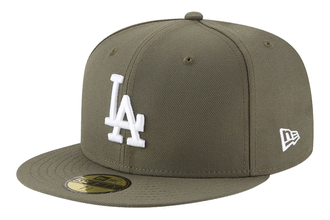 Pre-owned New Era Los Angeles Dodgers 59fifty Fitted Hat Olive/white