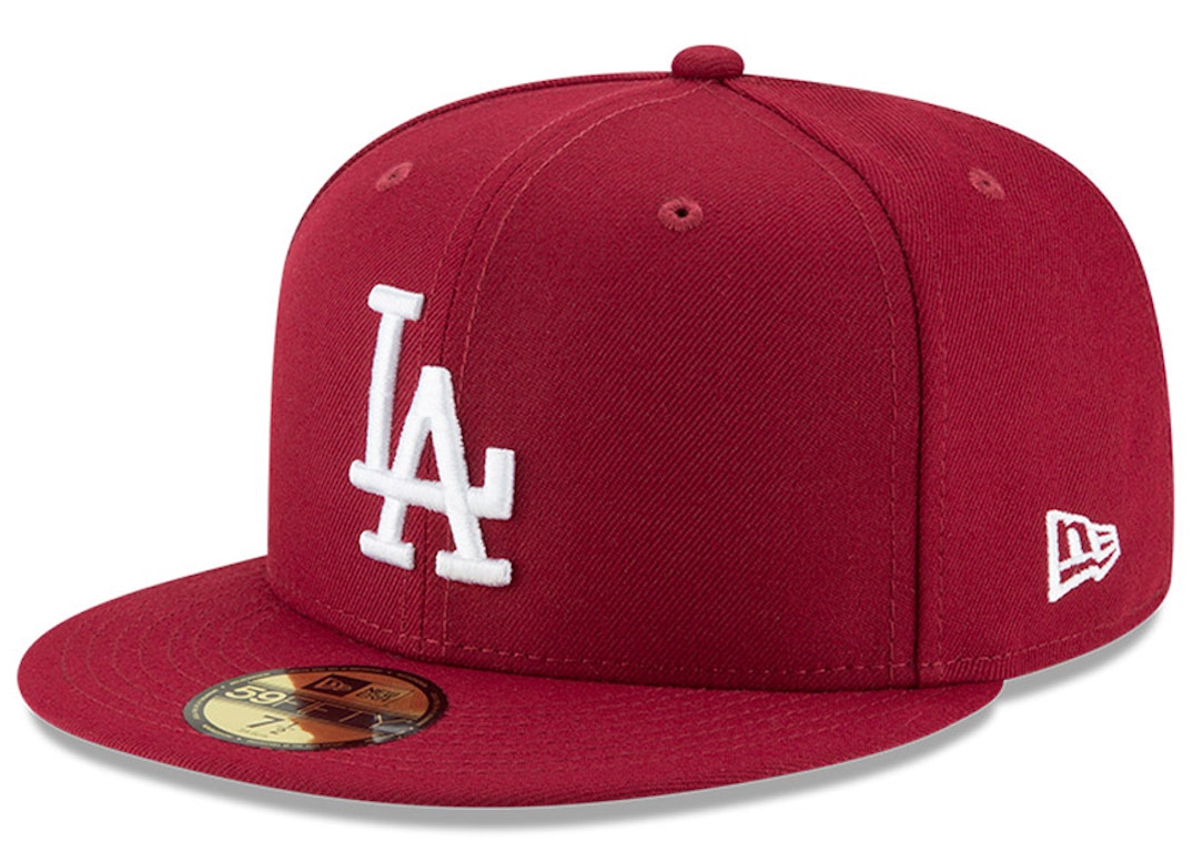 Pre-owned New Era Los Angeles Dodgers Basic 59fifty Fitted Hat Cardinal