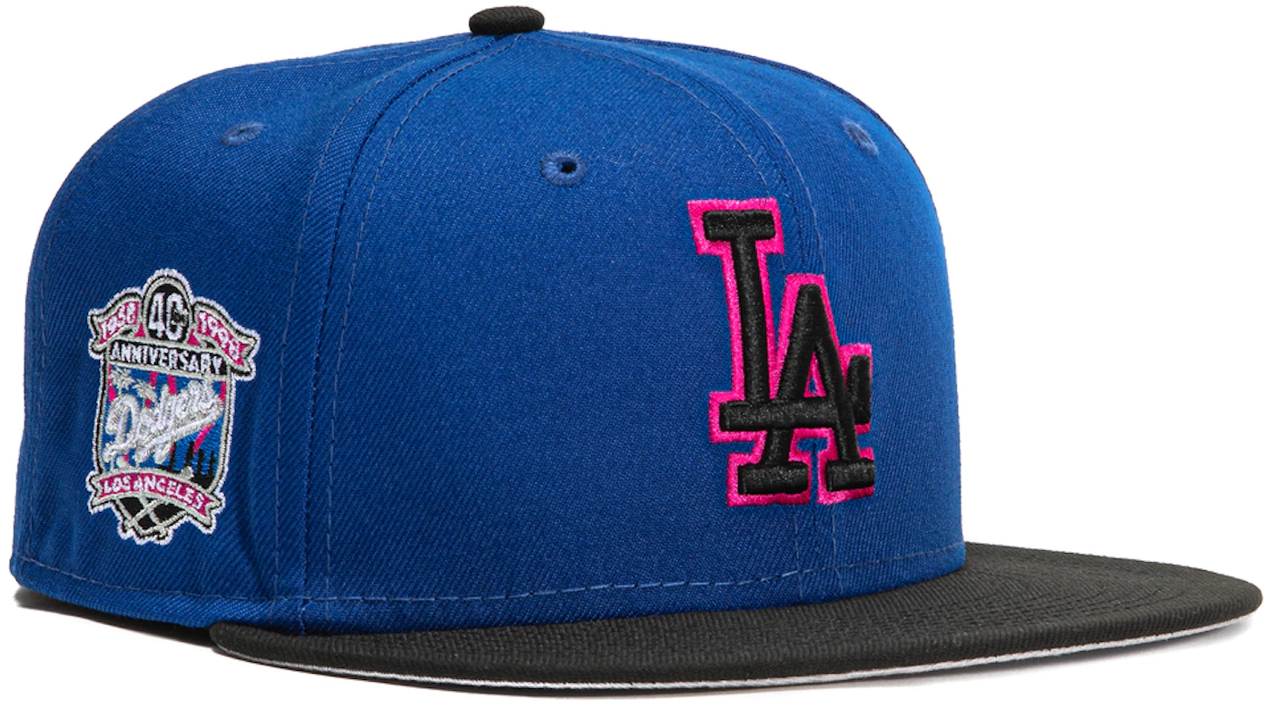 Los Angeles Dodgers New Era Chrome 59FIFTY Fitted Hat - Stone/Black