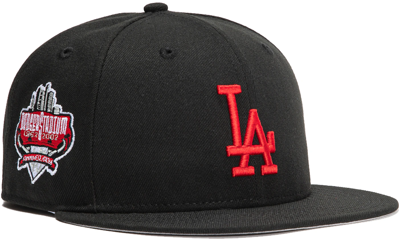 New Era Los Angeles Dodgers Aux Pack Vol 2 40th Anniversary Stadium Patch Hat Club Exclusive 59FIFTY Fitted Hat Black/Red