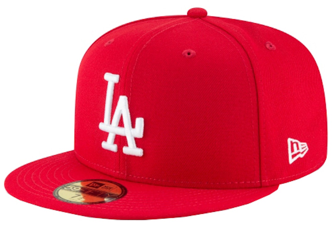 Pre-owned New Era Los Angeles Dodgers Basic 59fifty Fitted Hat Scarlet Red